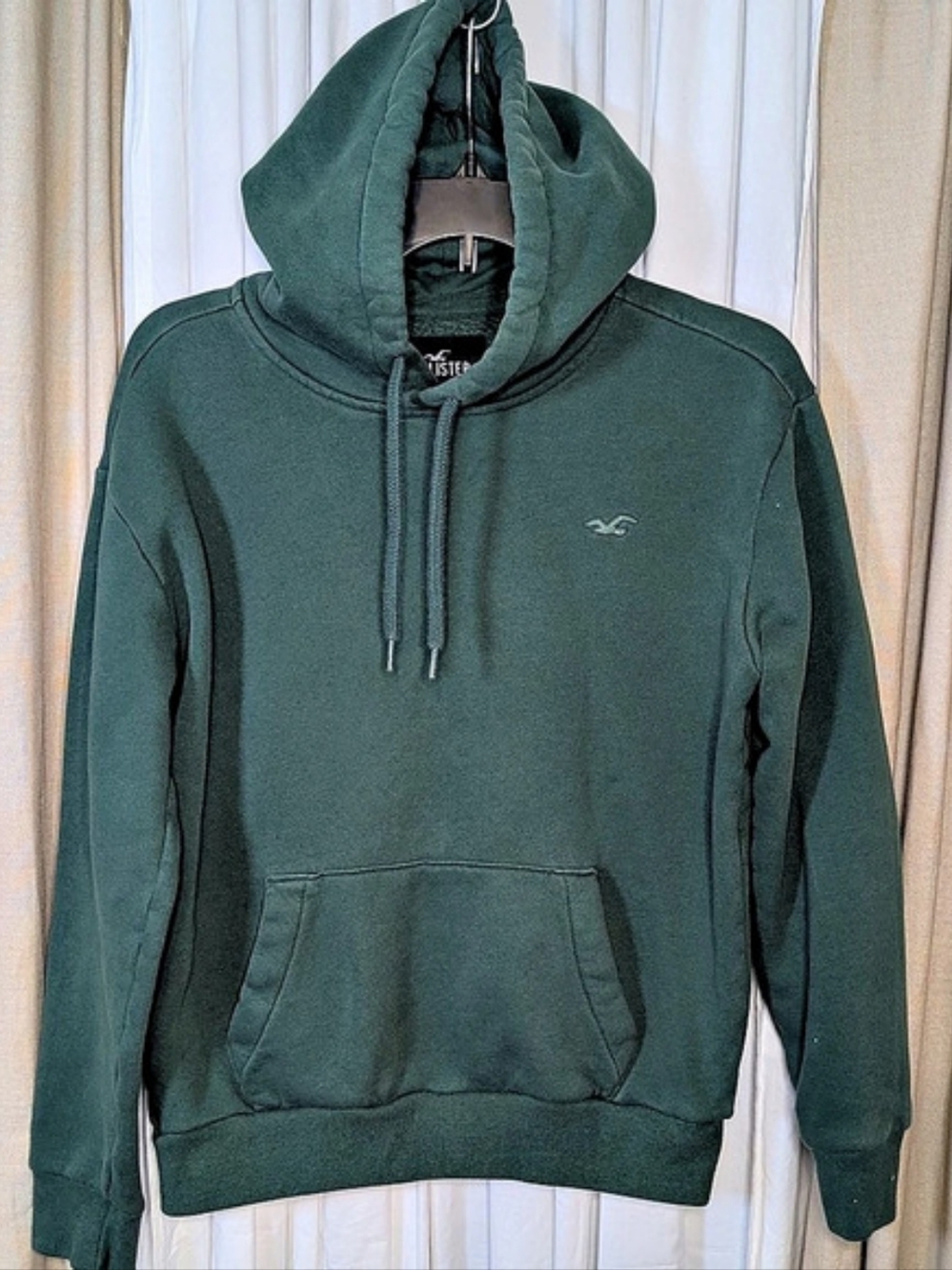 Hollister Embroidered Logo Hoodie Pullover Hoodie Green XS